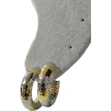 Cesicey Kalın Halka Dövme Kadın Çelik Küpe Altın Gümüş Renk