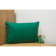 Benetton 100% Pamuk 35*50 Cm Düz Kırlent Dolu Yeşil