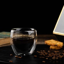 Biradlı Çift Cidarlı Espresso Bardak 80ML 4'lü