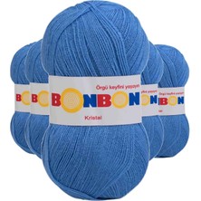 Marsilyan 5 Adet Kristal El Örgü Lif Ipi Açık Mavi 98236