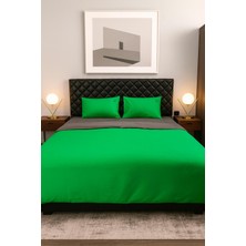 Benetton %100 Pamuk Yeşil Çift Kişilik 200*220 Nevresim - 240*260 Yatak Çarşafı  - 2*50*70+20 Yastık Kılıfı Nevresim Takımı