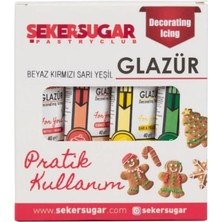 Glazür 4’lü Süsleme Seti 40 G – Beyaz, Kırmızı, Sarı, Yeşil | Pasta ve Kurabiye Dekoru