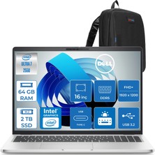 Dell Pro 16 Plus Intel Core Ultra 7 255U 5.2ghz 64GB Ddr5 2tb SSD Freedos Intel® Aı Boost 16 Inç IPS Fullhd+ (1920X1200) Taşınabilir Bilgisayar PB16250BTO105F29 + Zetta Çanta