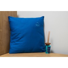 Benetton %100 Pamuk Düz Kırlent 45*45 cm (Dolu) Mavi