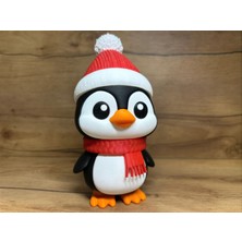 Objinova Sevimli Penguen 3D Dekor – Masaüstü Süs, Yeni Yıl Hediyesi, Ev & Ofis Dekorasyonu