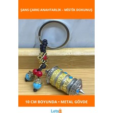 Letsii Metal Tibet Şans Çarkı Anahtarlık 10 cm Renkli Boncuklu