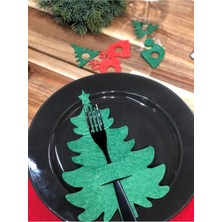 Empressco 6'lı Keçe Yılbaşı Ağacı ve Karışık Renk Kadeh Süsü Sunum Seti