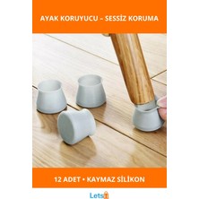 Letsii Dayanıklı Silikon Masa Sandalye Ayak Koruyucu 12 Adet