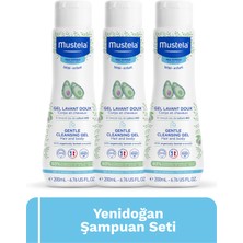 Mustela Yenidoğan Bebek Göz Yakmayan Şampuanı Saç, Vücut 3’lü Set 200 ml x 3