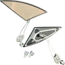 Cihadmotor Yarasa Üçgen Ayna Motosiklet Aynası Gri (Tüm Motorlara Uyumlu Universal) (8mm ve 10MM)