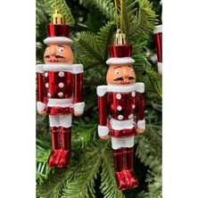 Empressco Kırmızı Kurşun Adam 2'li Yılbaşı Süsü, Eğlenceli ve Şık Dekorasyon.