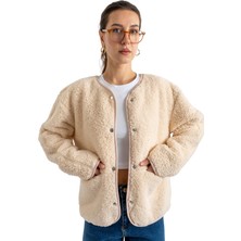 Coredra Peluş Çıtçıtlı Ceket - C601