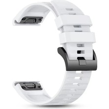 Caseonn Garmin Fenix 5 Quick Fit Uyumlu Yedek Silikon Kordon Beyaz