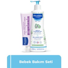 Mustela Bebek Bakım Seti 500 ml Doğal İçerikli Pişik Önleyici Krem ve Nazik Temizleme Jeli