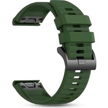 Caseonn Garmin Descent G2 Quick Fit Uyumlu Yedek Silikon Kordon Koyu Yeşil