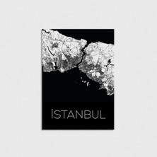 Domirus Istanbul Harita Çerçevesiz Poster Duvar Dekorasyonu