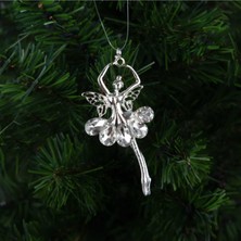 Empressco Gümüş Renkli 10CM Melek Ağaç Süsü, Yılbaşı Dekorasyonu Için Şık ve Parlak Tasarım