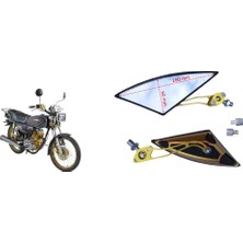 Özerdem Arora CG100 Modifiye - Sport Motosiklet Ayna Takımı Üçgen Gold