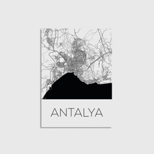 Domirus Antalya Harita Çerçevesiz Poster Duvar Dekorasyonu
