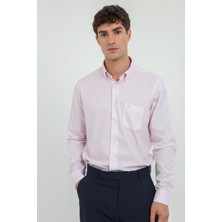 Dufy Mor Kare Desen Regular Fit Erkek Gömlek