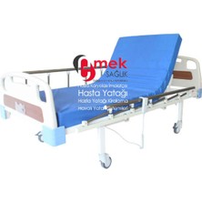 Emek Sağlık Abs Başlıklı 2 Motorlu Elektrikli Hasta Karyolası  Seti – Korkuluklu + Yatak + Serum Askısı