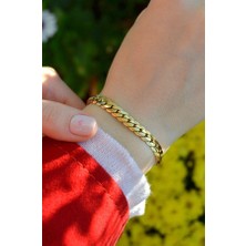 Sacce Scarves & Accessories Gold Renkli Kalın Çelik Zincir Bileklik Unisex Ürün