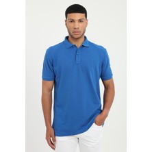 Dufy Saks Polo Yaka Pamuklu Düz Renk Slim Fit Erkek T