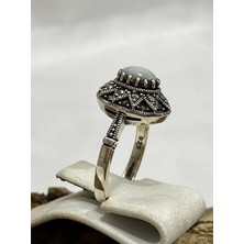 Firuze Gümüş Markazit Taşlı Kadın Yüzük