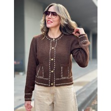 Leilaa Çizgi Biye Detaylı Hırka