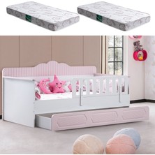Setay Montessori Karyola, Flower Yavrulu Yatak- Pembe + 2 Adet Comfort Yatak