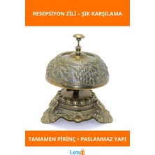 Letsii Antik Tasarımlı Pirinç Resepsiyon Zili