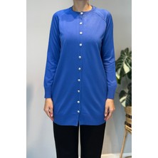 Lale Butik Triko Hırka 01 Saks Mavi