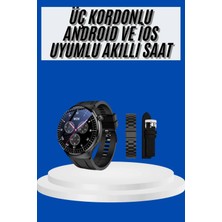 Butik Amoled Ekran Akıllı Saat Üç Kordonlu Ios Android Uyumlu