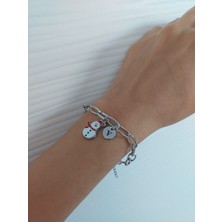 Kadın Yılbaşı Christmas Temalı Harfli Bileklik