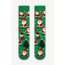 Neşeli Çoraplar Mini Noel Babalar Havlu Çorap