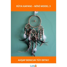 Letsii El Yapımı Doğal Ahşap Tüy Detaylı Rüya Kapanı Küçük Model 3