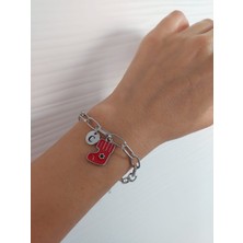 Kadın Yılbaşı Chrismas Temalı Harfli Bileklik