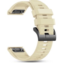 Caseonn Garmin Fenix 5x Plus Titanium Quick Fit Uyumlu Yedek Silikon Kordon Starlight