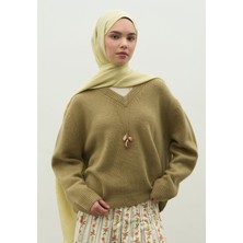 Fresh Scarfs  Monogram Pamuk Floş Jakarlı Şal Soft Sarı