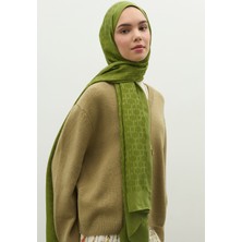 Fresh Scarfs  Monogram Pamuk Floş Jakarlı Şal Orman