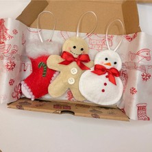 Empressco El Yapımı Kış Temalı Keçe Süs Seti, 3'lü Kutuda Noel Dekorasyonu