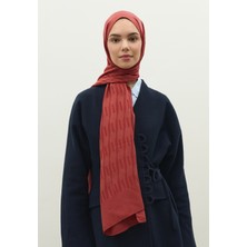 Fresh Scarfs  Nara Pamuk Floş Jakarlı Şal Soft Kırmızı