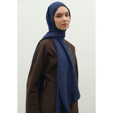 Fresh Scarfs  Oslo Pamuk Floş Jakarlı Şal Gece Mavisi