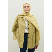 Fresh Scarfs  Oslo Pamuk Floş Jakarlı Şal Soft Sarı