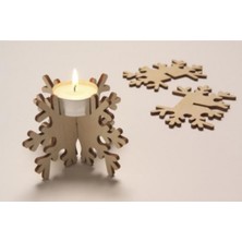 Empressco Yılbaşı Temalı Kar Tanesi Mumluk Seti ve Kokulu Mumler Hediye Paketinde