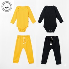 Kiddy Boo 2 Li Premium Set Nakışsız %100 Pamuk 0-3 Ay/24-36 Ay (3 Yaş)Arası Zıbın Çıtçıtlı Body ve Pantolon Takımı Unisex Kız Erkek Bebek ve Çocuk