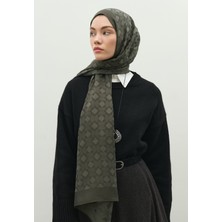 Fresh Scarfs  Oslo Pamuk Floş Jakarlı Şal Koyu Gri
