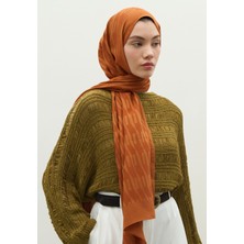 Fresh Scarfs  Nara Pamuk Floş Jakarlı Şal Tarçın Kabuğu