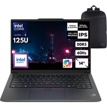 Lenovo Thinkpad E14 G6 Ultra 5-125U 48 -Gbddr5 512 GB SSD Intel Graphics 14" Wuxga Freedos Notebook + Zg Sırt Çantası 21M7002PTXZGC20
