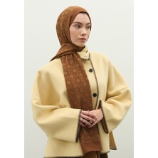 Fresh Scarfs  Oslo Pamuk Floş Jakarlı Şal Ceviz
